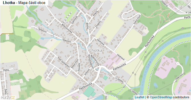 Lhotka - mapa části obce