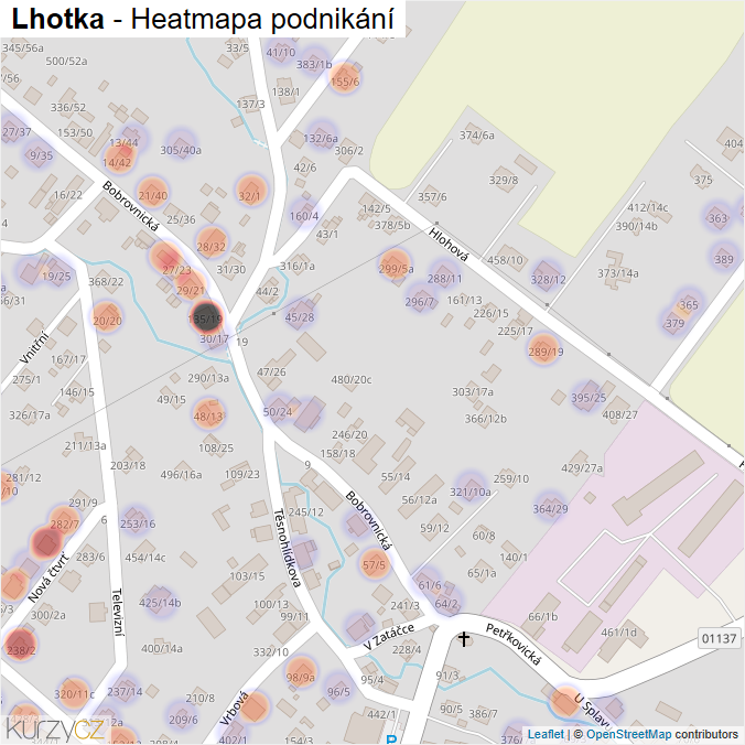 Mapa Lhotka - Firmy v části obce.