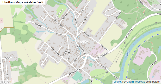Lhotka - mapa městské části