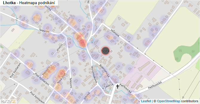 Lhotka - mapa podnikání