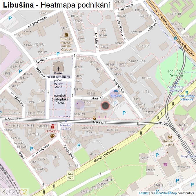 Mapa Libušina - Firmy v ulici.