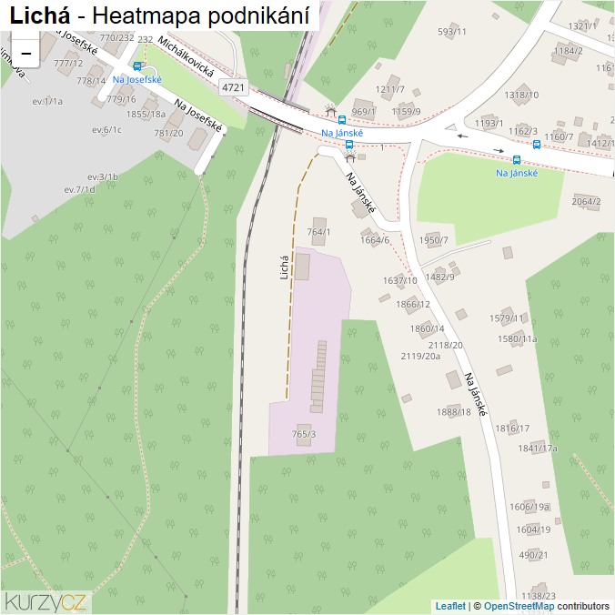 Mapa Lichá - Firmy v ulici.