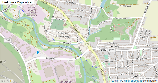 Linkova - mapa ulice