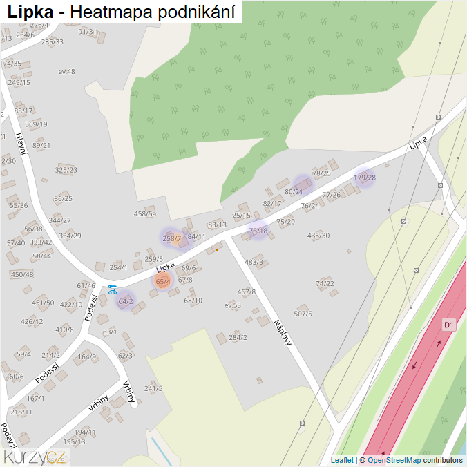 Mapa Lipka - Firmy v ulici.