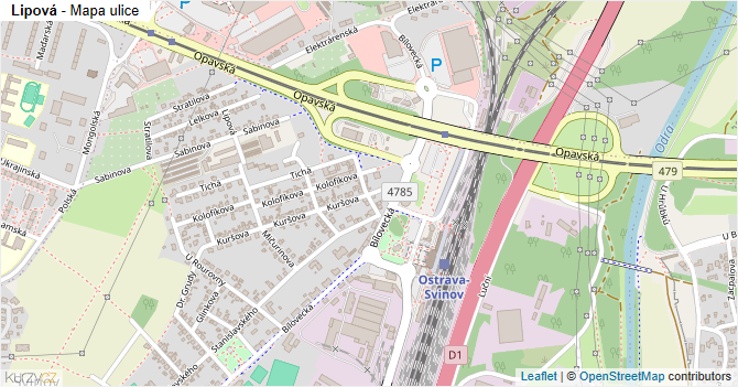 Lipová - mapa ulice