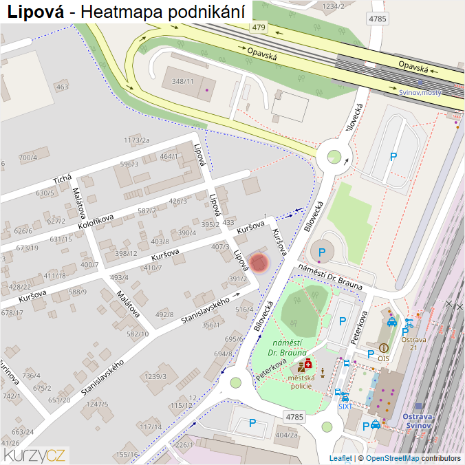 Mapa Lipová - Firmy v ulici.