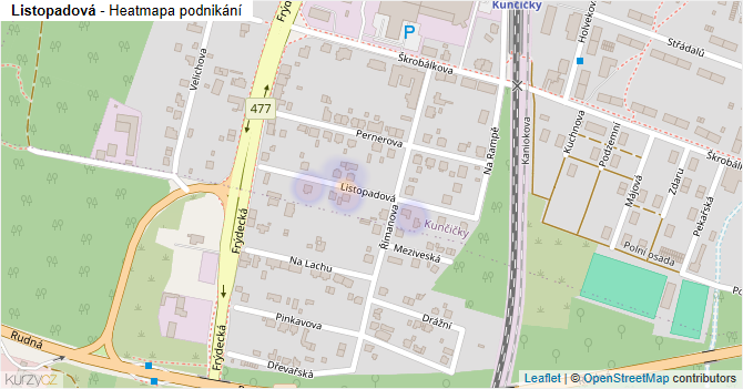Listopadová - mapa podnikání