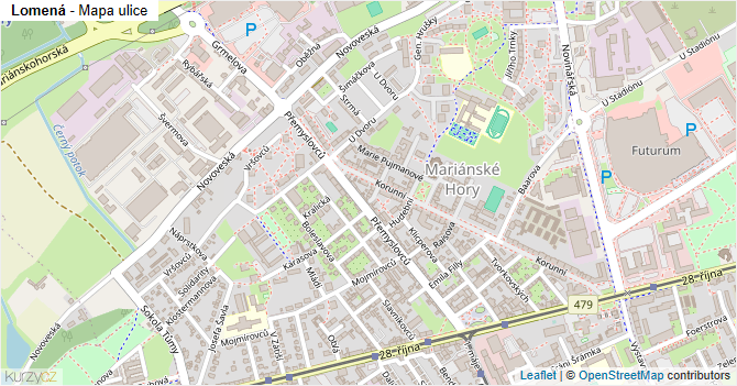 Lomená - mapa ulice