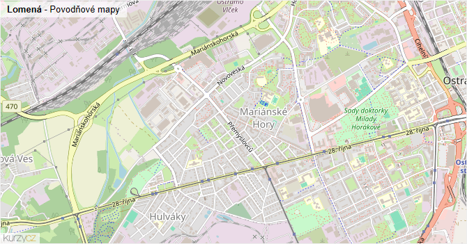 Lomená - záplavové mapy stoleté vody