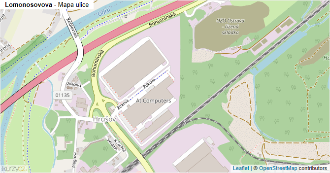 Lomonosovova - mapa ulice
