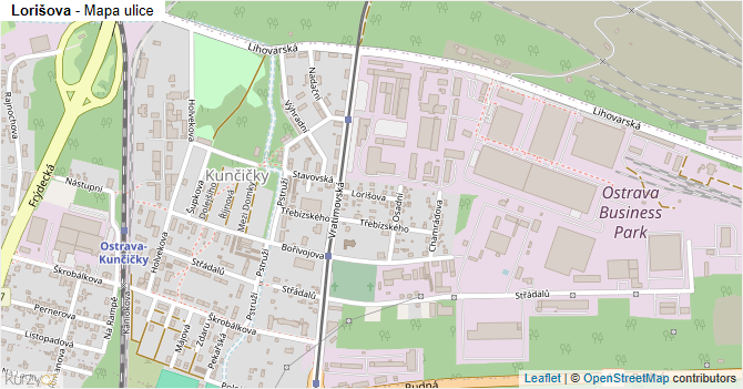 Lorišova - mapa ulice