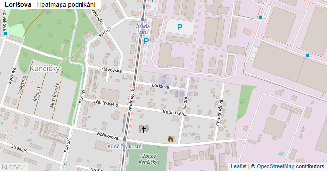 Lorišova - mapa podnikání