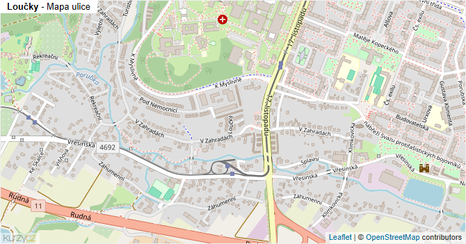 Loučky - mapa ulice