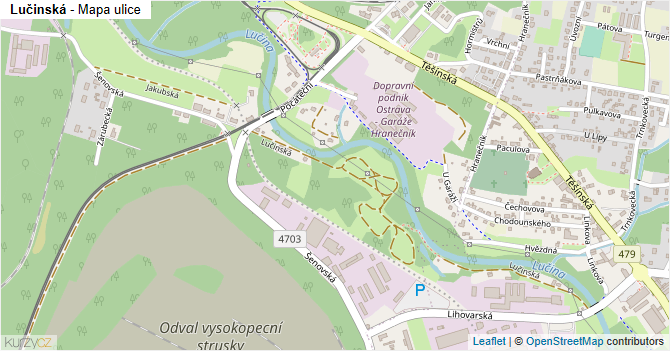 Lučinská - mapa ulice
