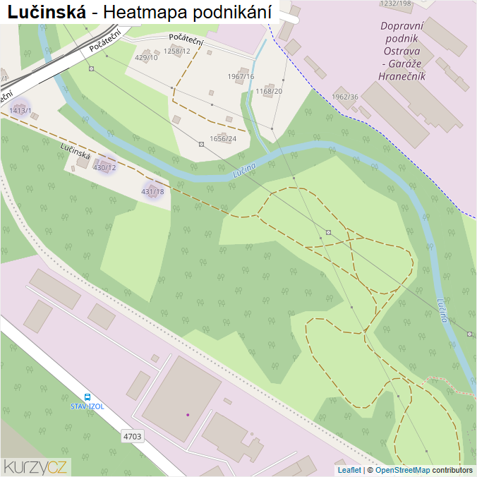 Mapa Lučinská - Firmy v ulici.