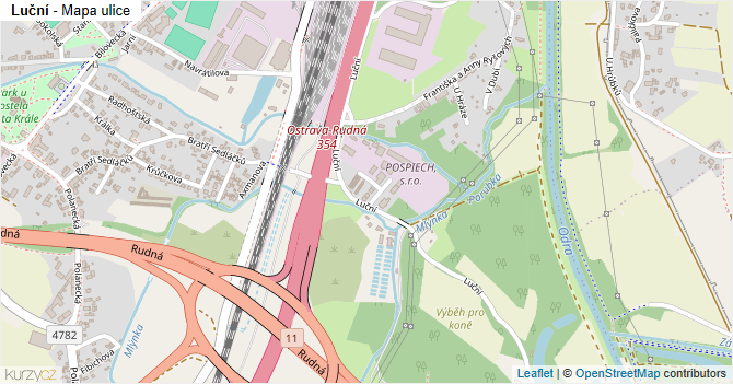 Luční - mapa ulice