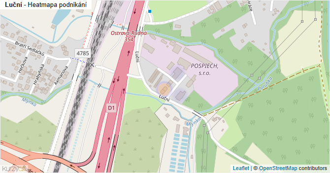 Luční - mapa podnikání