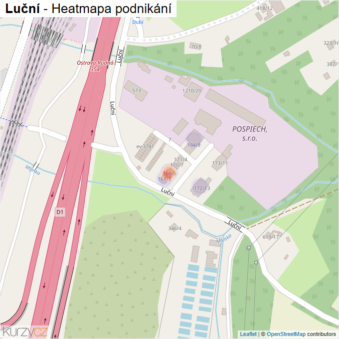 Mapa Luční - Firmy v ulici.