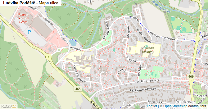 Ludvíka Podéště - mapa ulice