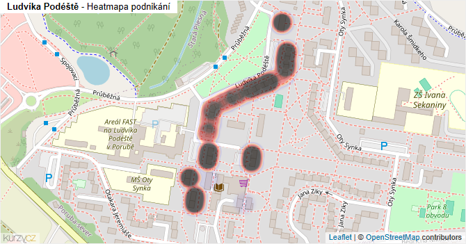 Ludvíka Podéště - mapa podnikání