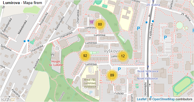 Lumírova - mapa firem