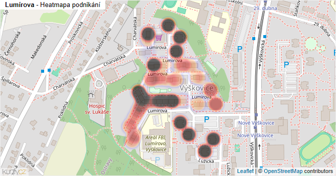 Lumírova - mapa podnikání
