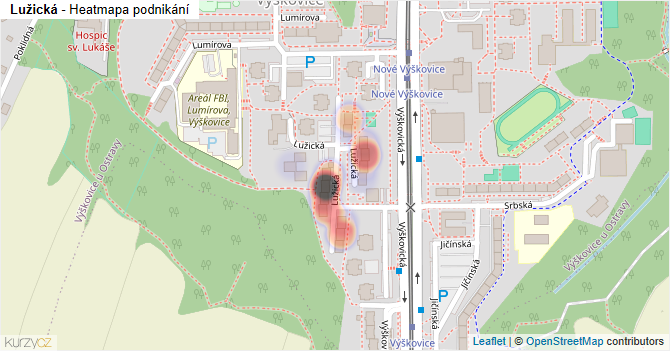 Lužická - mapa podnikání