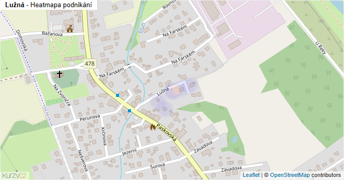 Lužná - mapa podnikání