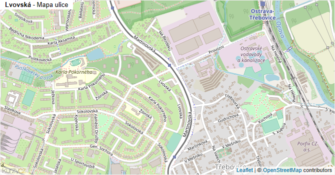 Lvovská - mapa ulice