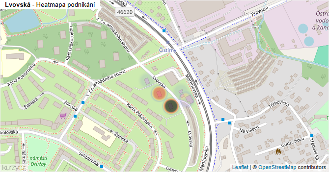 Lvovská - mapa podnikání