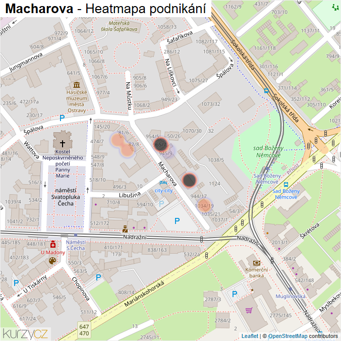 Mapa Macharova - Firmy v ulici.