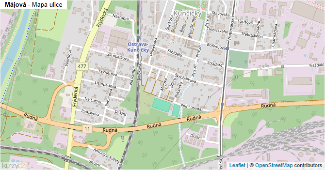 Májová - mapa ulice