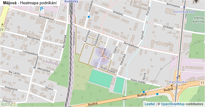 Májová - mapa podnikání