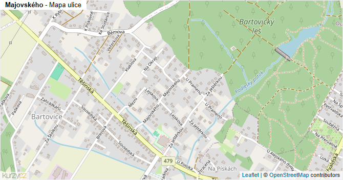 Majovského - mapa ulice