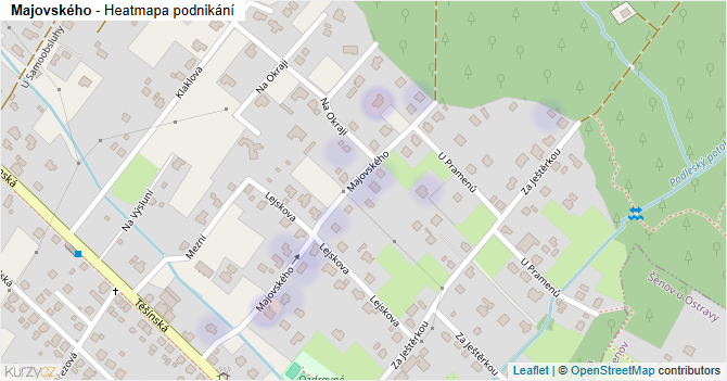 Majovského - mapa podnikání