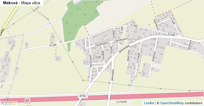 Maková - mapa ulice