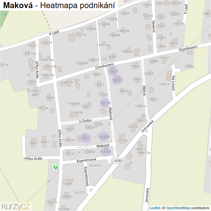 Mapa Maková - Firmy v ulici.