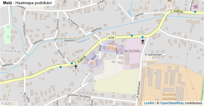 Malá - mapa podnikání