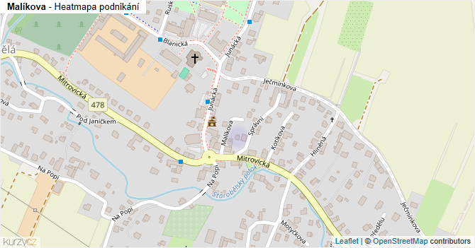 Malíkova - mapa podnikání