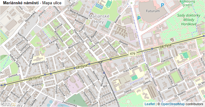 Mariánské náměstí - mapa ulice