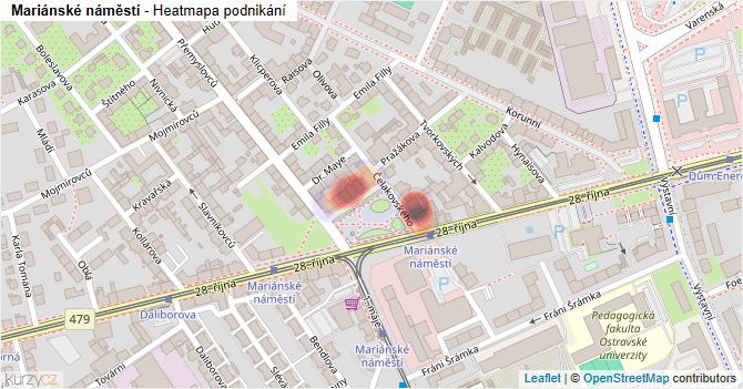 Mariánské náměstí - mapa podnikání