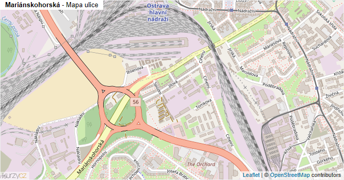 Mariánskohorská - mapa ulice