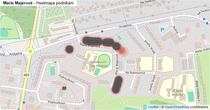 Marie Majerové - mapa podnikání