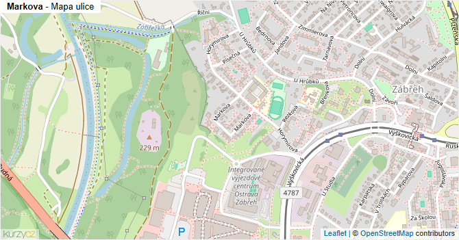 Markova - mapa ulice