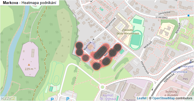 Markova - mapa podnikání