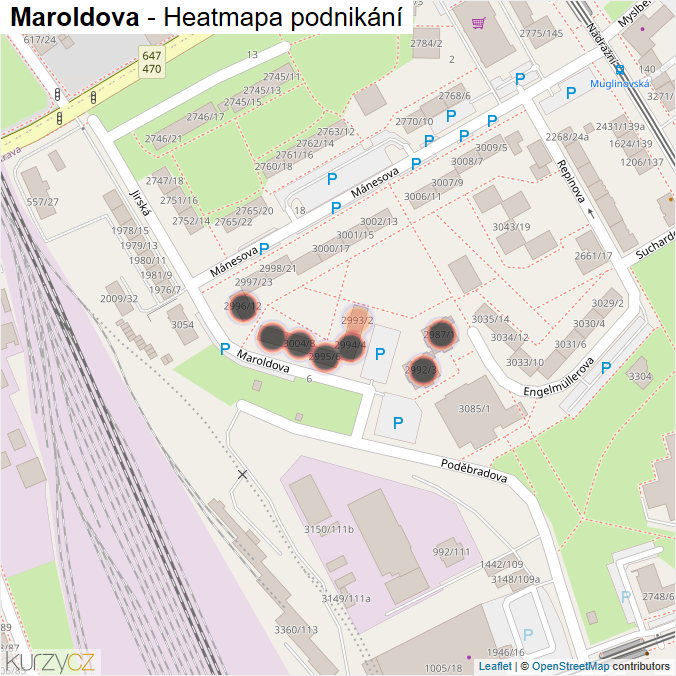 Mapa Maroldova - Firmy v ulici.