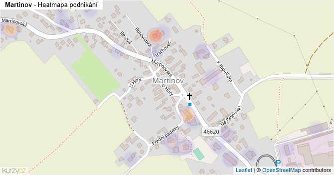 Martinov - mapa podnikání