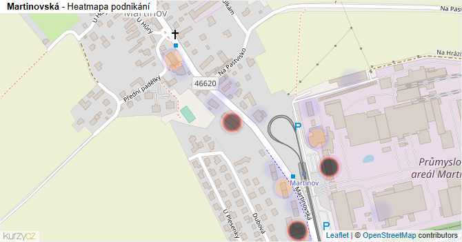 Martinovská - mapa podnikání