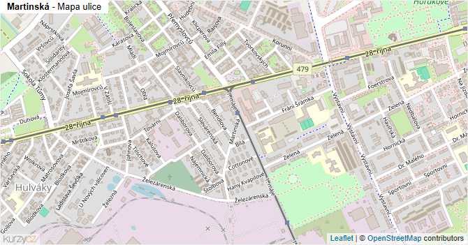 Martinská - mapa ulice