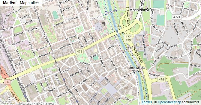 Matiční - mapa ulice